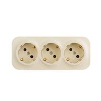 Розетка 3х2К+З Legrand Quteo 16A 250V со шторками слоновая кость 782268