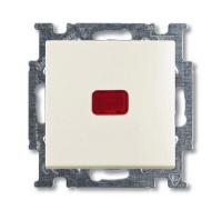 Выключатель кнопочный одноклавишный ABB Basic55 10A 250V с подсветкой chalet-белый 2CKA001413A1100