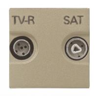 Розетка TV-R-SAT проходная ABB Zenit шампань 2CLA225180N1901