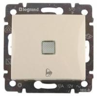 Выключатель кнопочный одноклавишный Legrand Valena 10A 250V с подсветкой Звонок слоновая кость 774115