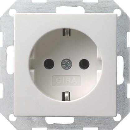Розетка Gira System 55 Schuko с/з 16A 250V безвинтовой зажим чисто-белый глянцевый 018803 Розетка Gira System 55 Schuko с/з 16A 250V безвинтовой зажим чисто-белый глянцевый 018803