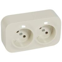 Розетка 2х2К Legrand Quteo 16A 250V б/з слоновая кость 782242