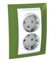 Розетка двойная Schneider Electric Unica с/з со шторками 10A 250V MGU63.067.866