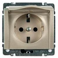 Розетка 2К+3 Legrand Galea Life 16A 250V с/з со шторками крышкой автоматические клеммы титановая 771464
