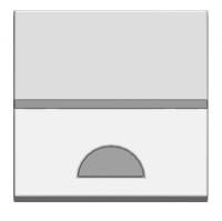 Клавиша 1-клавишного 2-модульного выключателя/переключателя/кнопки с окном для шильдика с символом, серия Zenit, цвет серебристый