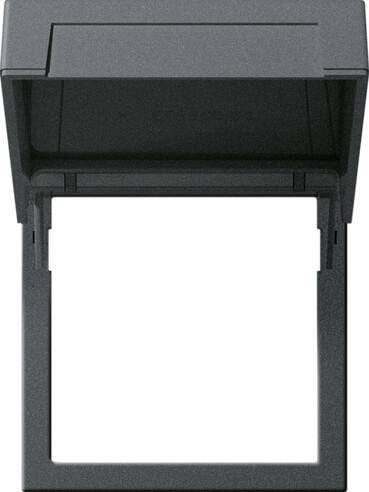 Рамка монтажная Gira System 55 с откидной крышкой антрацит 265828 Рамка монтажная Gira System 55 с откидной крышкой антрацит 265828