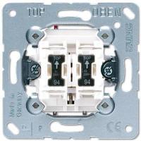 Выключатель двухклавишный кнопочный с подсветкой Jung 10А 250V 535U5