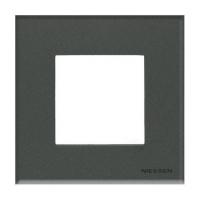 Рамка 1-постовая ABB Zenit стекло графит 2CLA227100N3801