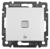 Выключатель кнопочный одноклавишный Legrand Valena 10A 250V с подсветкой Звонок белый 774215