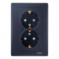 Розетка двойная Schneider Electric Sedna с/з без шторок SDN3000670