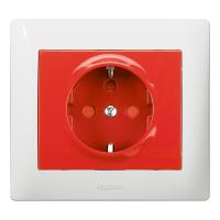 Розетка 2К+3 Legrand Galea Life Magic 16A 250V с/з с блокировкой красная 771029