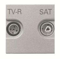 Розетка TV-R-SAT ABB Zenit серебро 2CLA225130N1301