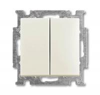 Выключатель двухклавишный ABB Basic55 10A 250V слоновая кость 2CKA001012A2148