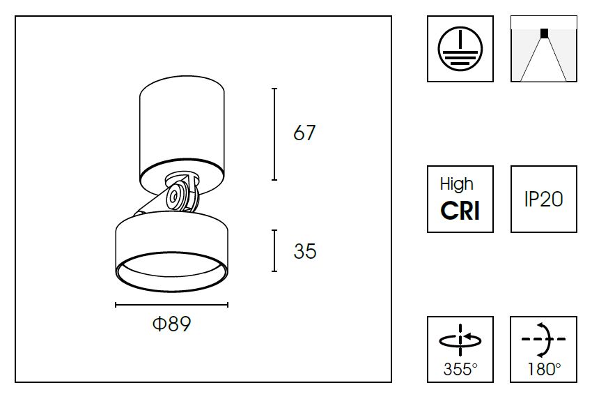 Спот WB8512DR Ø8.9