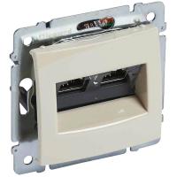Розетка компьютерная 2хRJ45 Legrand Valena 6 кат UTP с захватами слоновая кость 774147