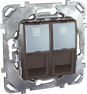 Розетка компьютерная 2хRJ45 Schneider Electric Unica MGU5.2424.12ZD Розетка компьютерная 2хRJ45 Schneider Electric Unica MGU5.2424.12ZD