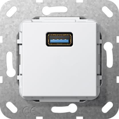 Розетка USB 3.0 A Gira System 55 чисто-белый глянцевый 568203 Розетка USB 3.0 A Gira System 55 чисто-белый глянцевый 568203