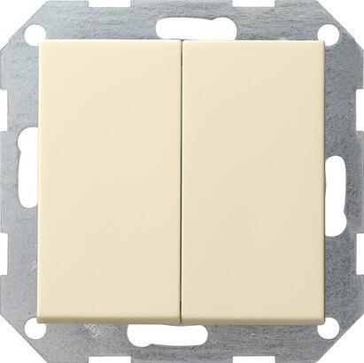 Переключатель кнопочный двухклавишный перекрестный Gira System 55 10A 250V кремовый глянцевый 012801 Переключатель кнопочный двухклавишный перекрестный Gira System 55 10A 250V кремовый глянцевый 012801