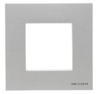Рамка 1-постовая ABB Zenit серебро 2CLA227100N1301