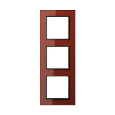 Рамка 3-постовая Jung A creation стекло красный оксид AC583GLRT Рамка 3-постовая Jung A creation стекло красный оксид AC583GLRT