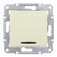 Переключатель одноклавишный с синей подсветкой Schneider Electric Sedna 10A 250V SDN1500147