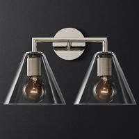 Бра Rh Utilitaire Funnel Shade Double Sconce Silver By Imperiumloft