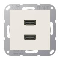 Розетка HDMI двойная Jung A 500 слоновая кость MAA1133