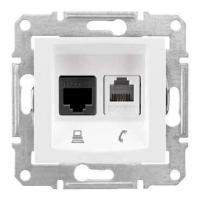 Розетка телефонная RJ-11 и Ethernet RJ-45 Schneider Electric Sedna UTP SDN5200121