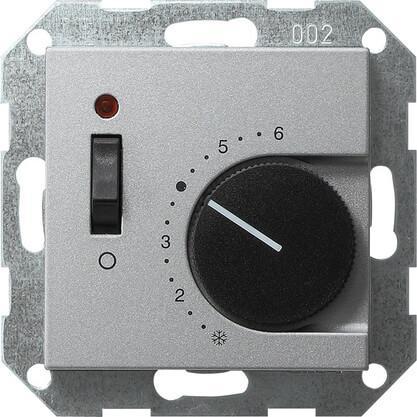 Термостат Gira System 55 помещения алюминий 039326 Термостат Gira System 55 помещения алюминий 039326