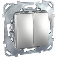 Переключатель двухклавишный Schneider Electric Unica 10AX 250V MGU5.213.30ZD