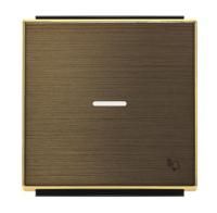 Клавиша для 1-клавишных выключателей/переключателей/кнопок с символом ЗВОНОК и линзой подсветки, серия SKY, цвет античная латунь