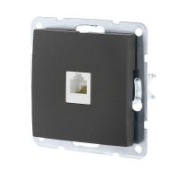 Розетка телефонная RJ-12 LK Studio LK60 черный бархат 865508-1