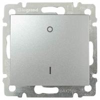 Выключатель одноклавишный двухполюсный Legrand Valena 16A 250V алюминий 770204