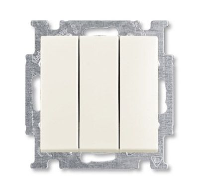 Выключатель трехклавишный ABB Basic55 16A 250V chalet-белый 2CKA001012A2183 Выключатель трехклавишный ABB Basic55 16A 250V chalet-белый 2CKA001012A2183