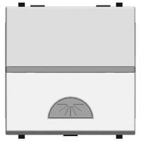 Выключатель кнопочный одноклавишный ABB Zenit 16A 250V Свет серебро 2CLA220420N1301