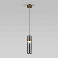 Подвесной светодиодный светильник Eurosvet Lumen 50244/1 LED латунь/дымчатый