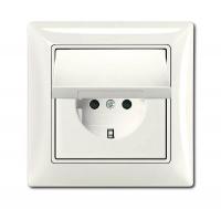 Розетка ABB Basic55 Schuko с/з 16A 250V IP44 с крышкой безвинтовой зажим chalet-белый 2CKA002018A1503