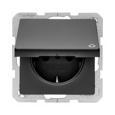 Розетка ABB Zenit с/з 16A 250V IP54 с крышкой винтовой зажим чёрный 2CLA328800A1501 Розетка ABB Zenit с/з 16A 250V IP54 с крышкой винтовой зажим чёрный 2CLA328800A1501