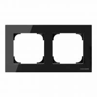 Рамка 2-постовая ABB Sky стекло чёрное 2CLA857200A3101