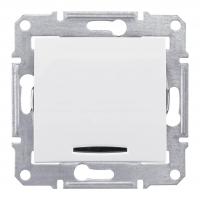 Переключатель одноклавишный с синей подсветкой Schneider Electric Sedna 16A 250V SDN1500221
