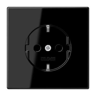 Розетка Schuko 16A 250V Jung LS 990 черная LS1520SW Розетка Schuko 16A 250V Jung LS 990 черная LS1520SW