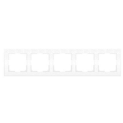 Рамка Werkel Flock на 5 постов белая WL05-Frame-05-white 4690389059391 Рамка Werkel Flock на 5 постов белая WL05-Frame-05-white 4690389059391