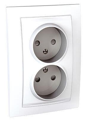Розетка двойная Schneider Electric Unica б/з со шторками 10A 250V MGU23.063.18D Розетка двойная Schneider Electric Unica б/з со шторками 10A 250V MGU23.063.18D