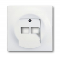 Накладка для 2-постовой розетки 0214, 0215, 0218/12, 0220/12, 0221/12 поле для надписи, impuls, белый бархат