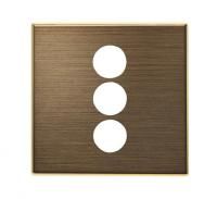 Накладка для механизма 3xRCA разъёма/коннектора, серия SKY, цвет античная латунь