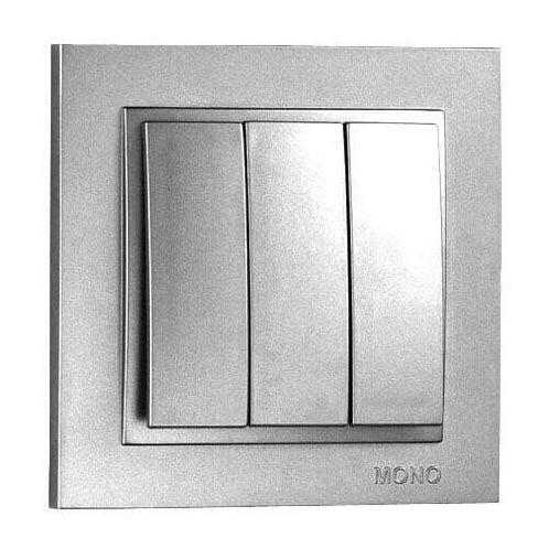Выключатель Mono Electric Despina трехклавишный серебро 102-212122-114 Выключатель Mono Electric Despina трехклавишный серебро 102-212122-114