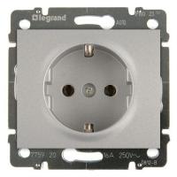 Розетка 2К+3 Legrand Galea Life 16A 250V с/з автоматические клеммы алюминий 771362