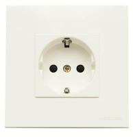 Розетка ABB Zenit с/з 16A 250V со шторками винтовой зажим альпийский белый 2CLA228820N1101