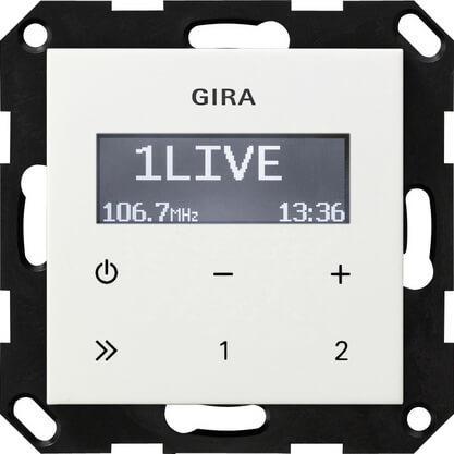 Радиоприемник RDS Gira System 55 чисто-белый глянцевый 228403 Радиоприемник RDS Gira System 55 чисто-белый глянцевый 228403
