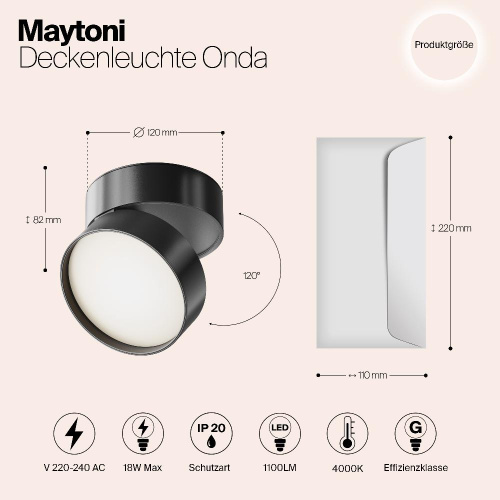 Светодиодный спот Maytoni Onda C024CL-L18B4K Светодиодный спот Maytoni Onda C024CL-L18B4K
